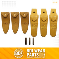 BDI Wear Parts Assembly 230X156 Backhoe Shank / X156T Bucket Teeth / P156 Flex Pin for Mini Excavator - 3 Set