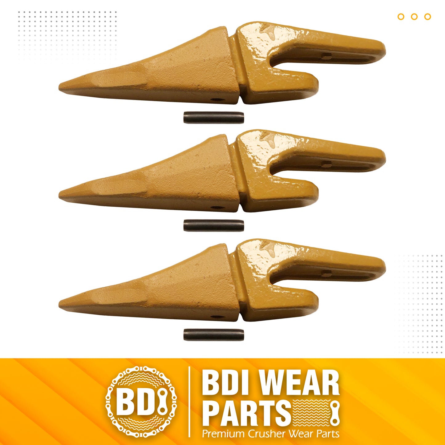 BDI Wear Parts Assembly 230X156 Backhoe Shank / X156T Bucket Teeth / P156 Flex Pin for Mini Excavator - 3 Set