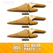 BDI Wear Parts Assembly 230X156 Backhoe Shank / X156T Bucket Teeth / P156 Flex Pin for Mini Excavator - 3 Set