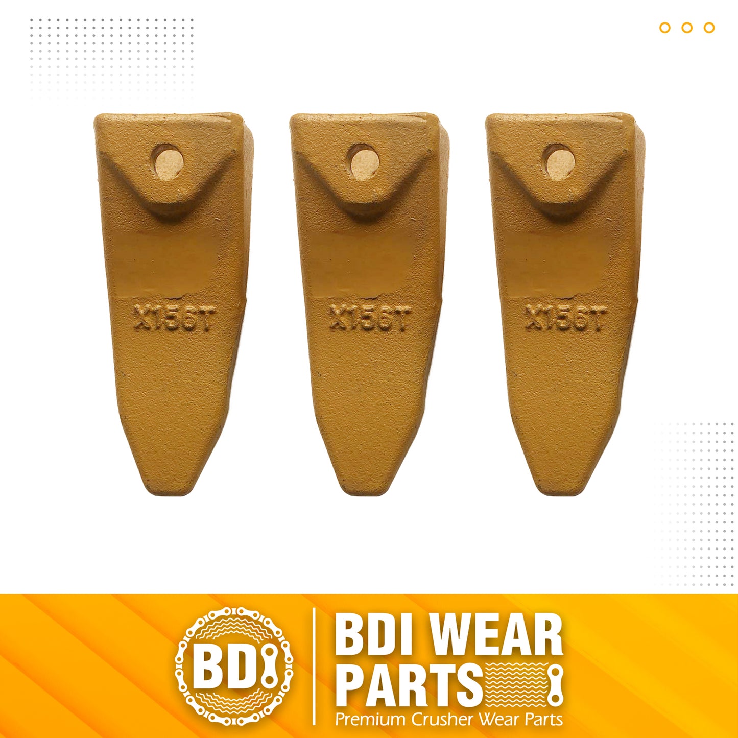 BDI Wear Parts Assembly 230X156 Backhoe Shank / X156T Bucket Teeth / P156 Flex Pin for Mini Excavator - 3 Set