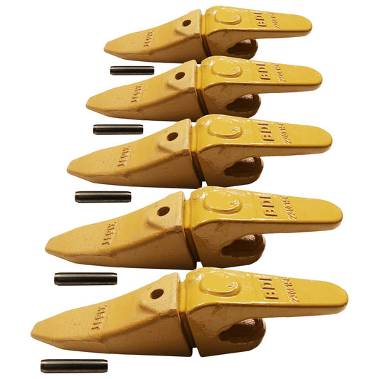 BDI Wear Parts Assembly 230X156 Backhoe Shank / X156T Bucket Teeth / P156 Flex Pin for Mini Excavator - 5 Set
