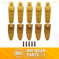BDI Wear Parts Assembly 230X156 Backhoe Shank / X156T Bucket Teeth / P156 Flex Pin for Mini Excavator - 5 Set