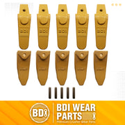 BDI Wear Parts Assembly 230X156 Backhoe Shank / X156T Bucket Teeth / P156 Flex Pin for Mini Excavator - 5 Set