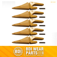 BDI Wear Parts Assembly 230X156 Backhoe Shank / X156T Bucket Teeth / P156 Flex Pin for Mini Excavator - 5 Set