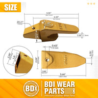 BDI Wear Parts Assembly 230X156 Backhoe Shank / X156T Bucket Teeth / P156 Flex Pin for Mini Excavator - 3 Set