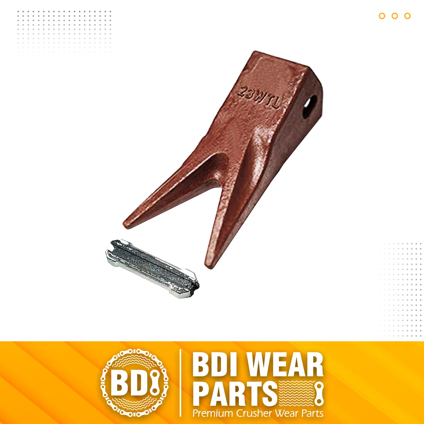 BDI Wear Parts 23WTL Tiger Bucket Teeth Bucket Digging Teeth/Bucket Tooth & 23FP Flex Pins - 5 Pack