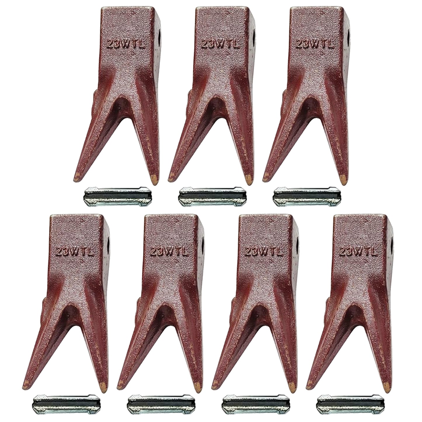 BDI Wear Parts 23WTL Tiger Bucket Teeth Bucket Digging Teeth/Bucket Tooth & 23FP Flex Pins - 7 Pack