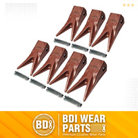 BDI Wear Parts 23WTL Tiger Bucket Teeth Bucket Digging Teeth/Bucket Tooth & 23FP Flex Pins - 7 Pack
