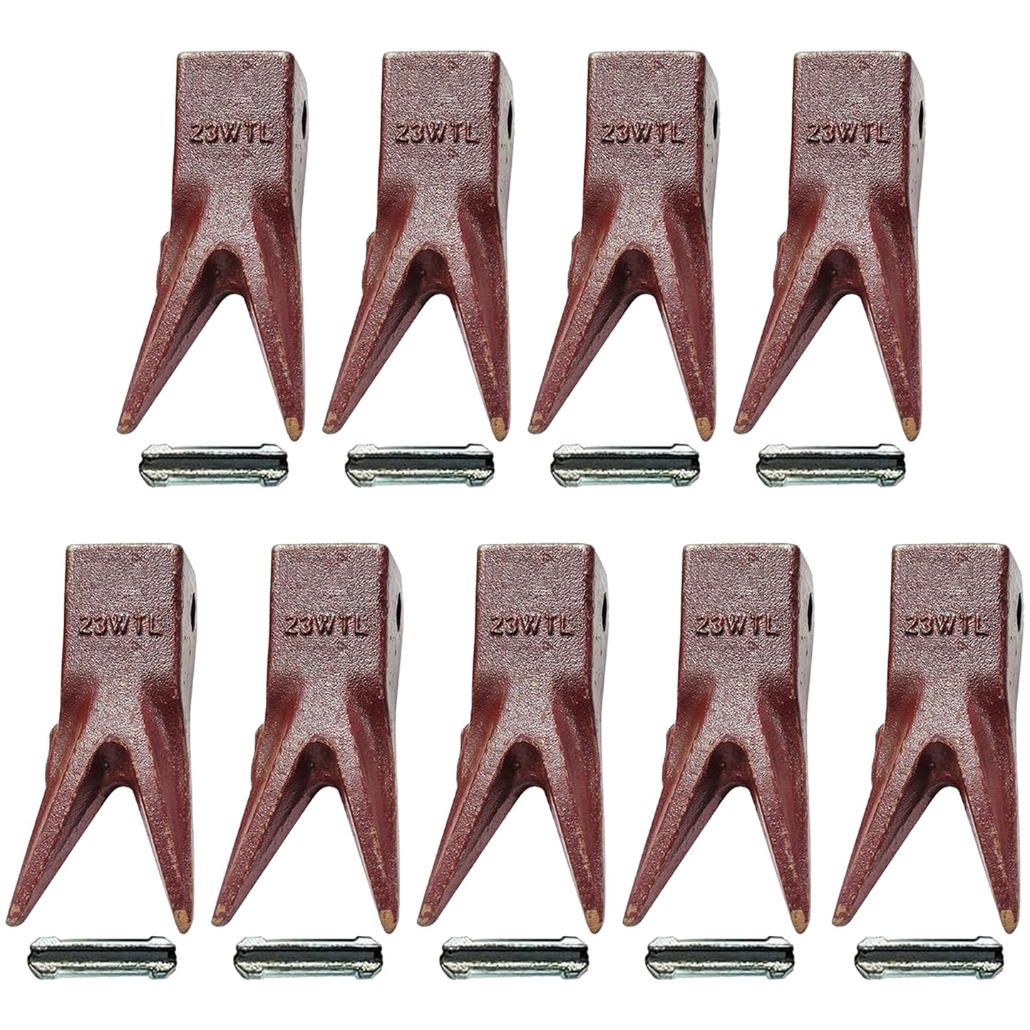 BDI Wear Parts 23WTL Tiger Bucket Teeth Bucket Digging Teeth/Bucket Tooth & 23FP Flex Pins - 9 Pack