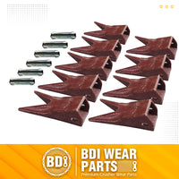BDI Wear Parts 23WTL Tiger Bucket Teeth Bucket Digging Teeth/Bucket Tooth & 23FP Flex Pins - 9 Pack