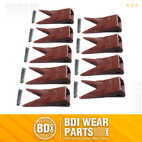 BDI Wear Parts 23WTL Tiger Bucket Teeth Bucket Digging Teeth/Bucket Tooth & 23FP Flex Pins - 9 Pack
