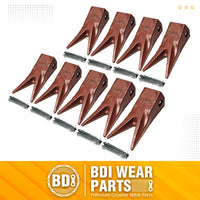 BDI Wear Parts 23WTL Tiger Bucket Teeth Bucket Digging Teeth/Bucket Tooth & 23FP Flex Pins - 9 Pack
