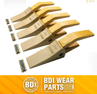 BDI Wear Parts 2740W23 Bucket Tooth Seat Adapter + 23 230 Bucket Teeth and TF23P Flex Pins - 5 Set