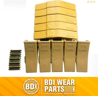 BDI Wear Parts 2740W23 Bucket Tooth Seat Adapter + 23 230 Bucket Teeth and TF23P Flex Pins - 5 Set