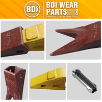 BDI Wear Parts Assembly U43792 Bucket Tooth Adapter +23 23WTL Bucket Teeth with TF23P Flex Pins/Weld on Bucket Teeth Compatible with Hensley Excavator