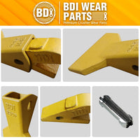 BDI Wear Parts Assembly U43792 Bucket Tooth Adapter +230 Series 230F Bucket Teeth with TF23P Flex Pin/Weld on Bucket Teeth Compatible with Hensley Excavator - 1 Set