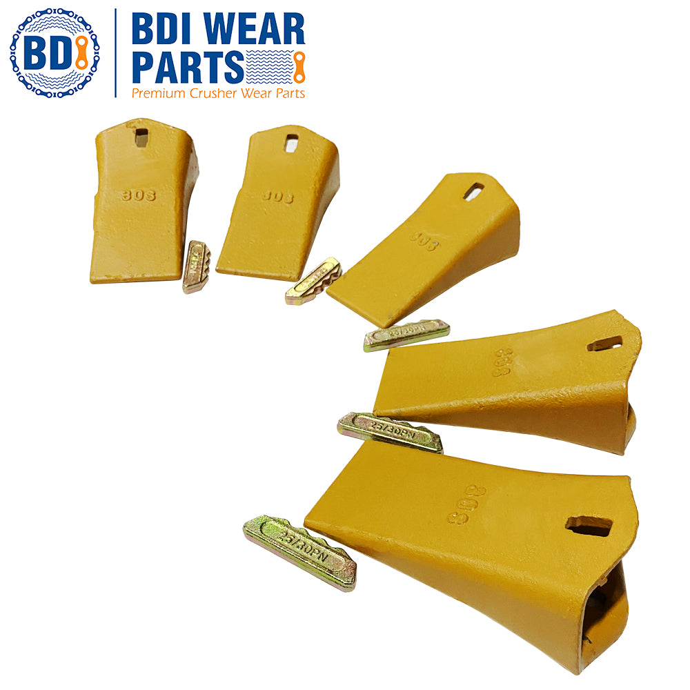 BDI Wear Parts 30S Dirt Teeth Digging Bucket Teeth with 25/30PN Pins Esco Style Bucket Teeth - 6 Pack
