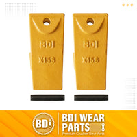 BDI Wear Parts X156 Dirt Teeth Hensley Style Bucket Teeth/Tooth & P156 Roll Pins - 2 Pack
