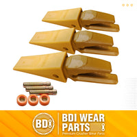 BDI Wear Parts Assembly Adapter 119-3204 Bolt On Shank / 1U3202 Excavator Bucket Teeth/Pin 8E6208 Retainer 8E6209, Caterpillar Bucket Tooth J200 Series - 3 Set