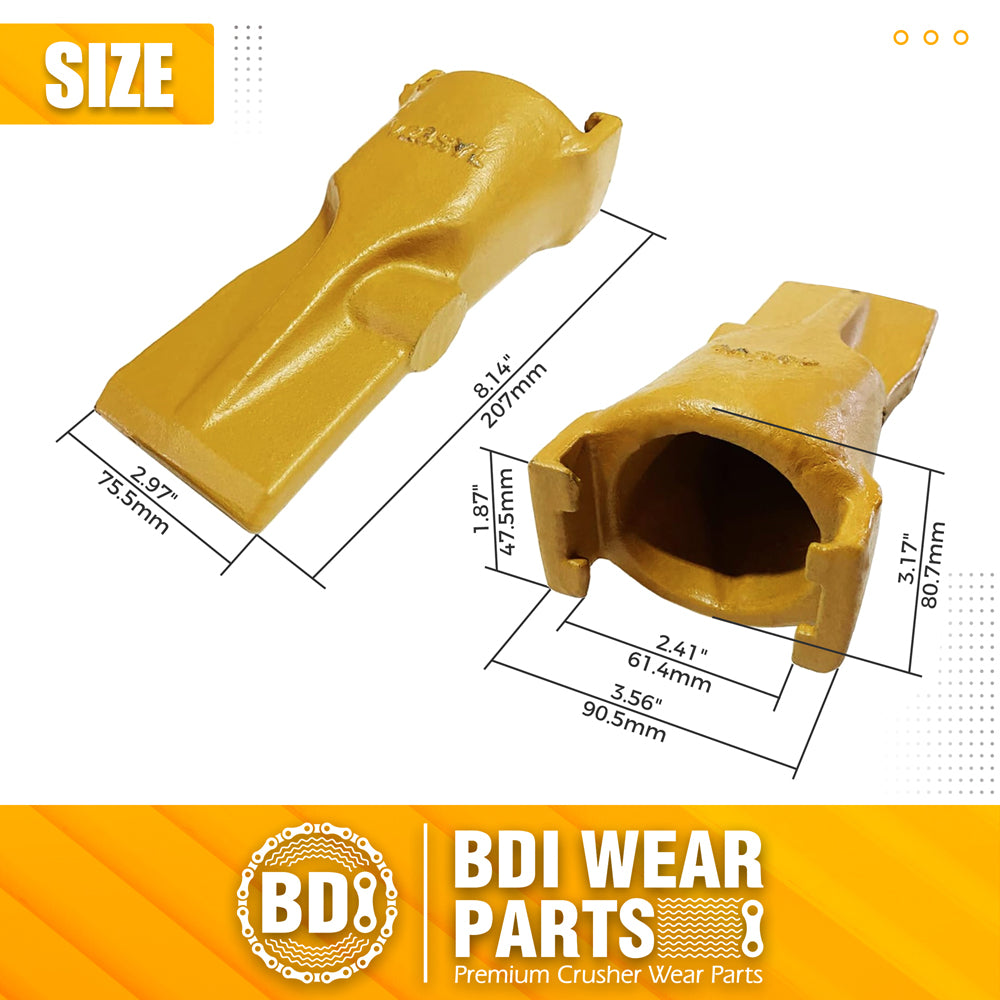 BDI Wear Parts V23SYL Esco Style Dirt Bucket Teeth Digging Tooth with V23PN Pin - 1 Set