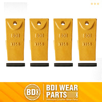BDI Wear Parts X156 Dirt Teeth Hensley Style Bucket Teeth/Tooth & P156 Roll Pins - 4 Pack