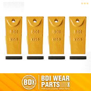 BDI Wear Parts X156 Dirt Teeth Hensley Style Bucket Teeth/Tooth & P156 Roll Pins - 4 Pack