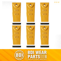 BDI Wear Parts X156 Dirt Teeth Hensley Style Bucket Teeth/Tooth & P156 Roll Pins - 6 Pack