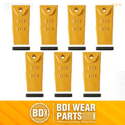 BDI Wear Parts X156 Dirt Teeth Hensley Style Bucket Teeth/Tooth & P156 Roll Pins - 7 Pack