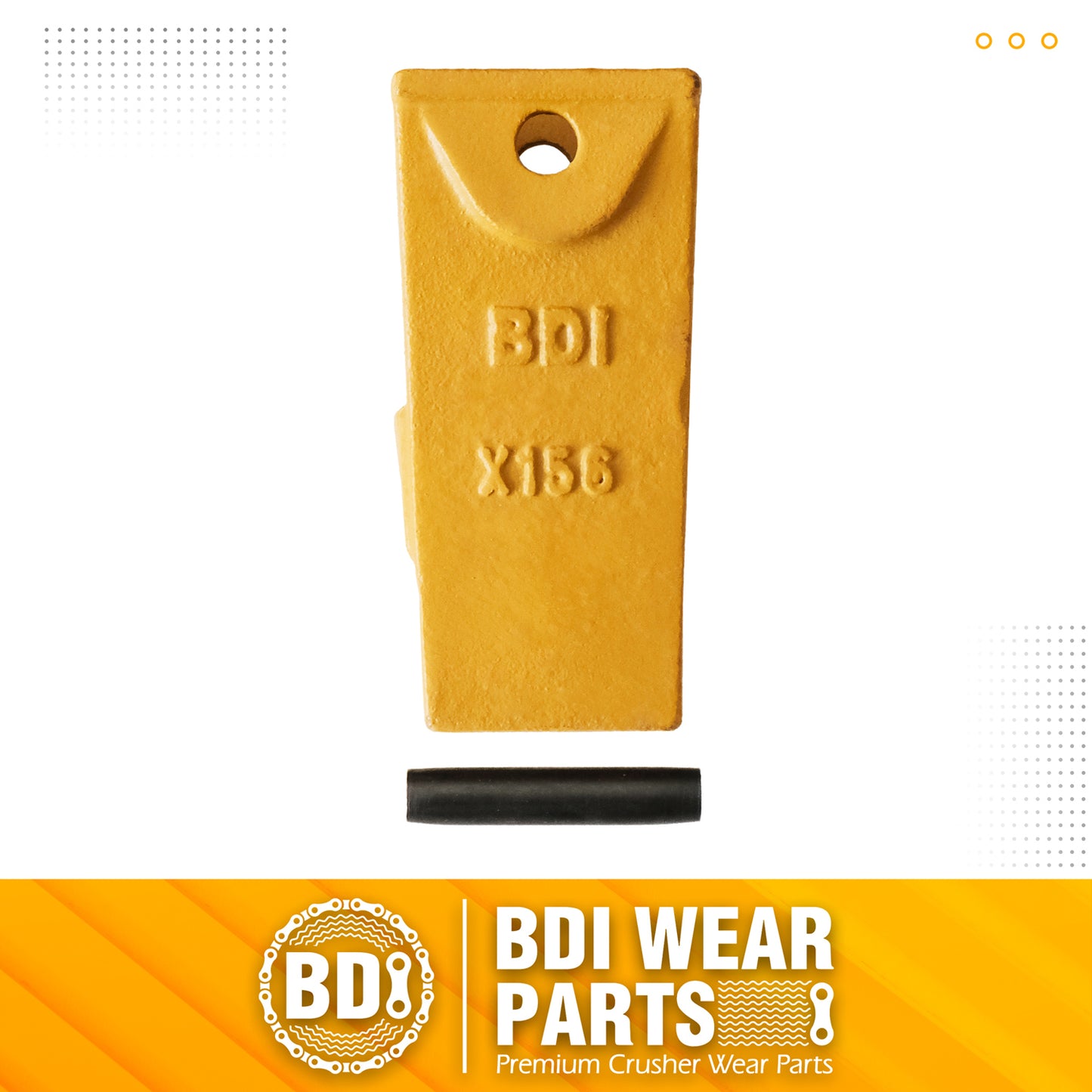 BDI Wear Parts X156 Dirt Teeth Hensley Style Bucket Teeth/Tooth & P156 Roll Pin - 1 Pack