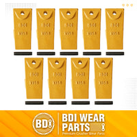 BDI Wear Parts X156 Dirt Teeth Hensley Style Bucket Teeth/Tooth & P156 Roll Pins - 9 Pack
