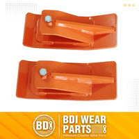 2PCS Tractor Bucket Protector Heavy Duty Steel Snow Plow Attachments Skid Edge Protector Turf Tamer Skid Protector with Lock Nuts and Bolts - Orange