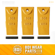 BDI Wear Parts X156 Dirt Teeth Hensley Style Bucket Teeth/Tooth & P156 Roll Pins - 3 Pack