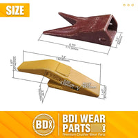 BDI Wear Parts Assembly U43792 Bucket Tooth Adapter +23 23WTL Bucket Teeth with TF23P Flex Pins/Weld on Bucket Teeth Compatible with Hensley Excavator