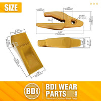 BDI Wear Parts Assembly Adapter 119-3204 Bolt On Shank / 1U3202 Excavator Bucket Teeth/Pin 8E6208 Retainer 8E6209, Caterpillar Bucket Tooth J200 Series - 1 Set