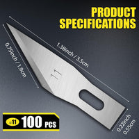 100 Pack Exacto Knife Blades, SK5 Steel #11 Blades with Storage Box, Precision Hobby Knife for Carving, Scrapbooking, Modeling, DIY, Art Projects