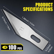 100 Pack Exacto Knife Blades, SK5 Steel #11 Blades with Storage Box, Precision Hobby Knife for Carving, Scrapbooking, Modeling, DIY, Art Projects