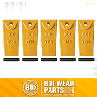 BDI Wear Parts X156 Dirt Teeth Hensley Style Bucket Teeth/Tooth & P156 Roll Pins - 5 Pack