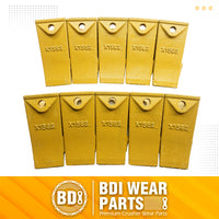 BDI Wear Parts X156S Short Dirt Teeth Hensley Style Bucket Teeth/Tooth with P156 Roll Pins - 10 Pack