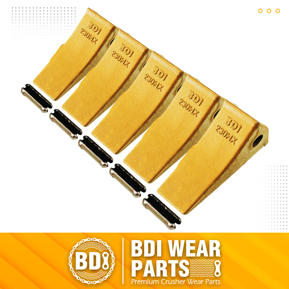 5 Pack 23 230HX Bucket Teeth Dirt Teeth JD Bucket Digging Teeth/Bucket Tooth& 5 TF23P Flex Pins