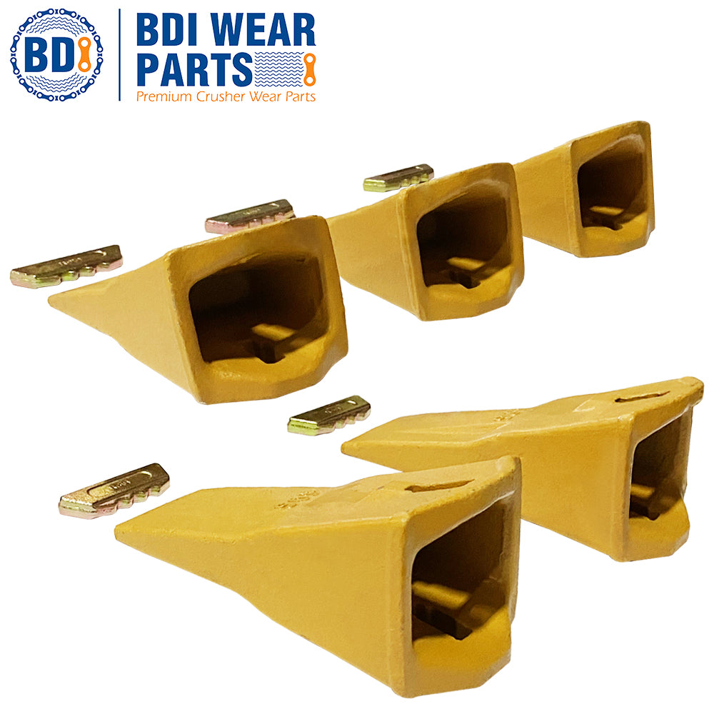 BDI Wear Parts 40S Dirt Teeth Digging Bucket Teeth with 40PN Pins & 40LK Locks Fits Esco Style - 5 Pack