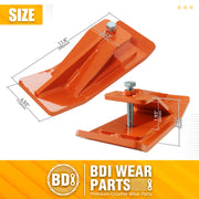 2PCS Tractor Bucket Protector Heavy Duty Steel Snow Plow Attachments Skid Edge Protector Turf Tamer Skid Protector with Lock Nuts and Bolts - Orange
