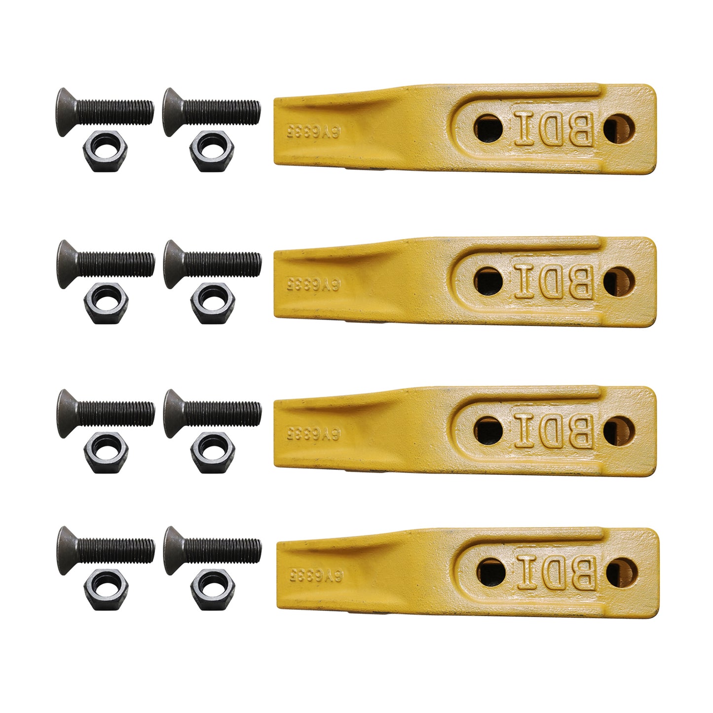 1358203 Bucket Teeth 6Y6335 Caterpillar Style Backhoe Loader / Excavator Unitooth with Bolts and Nuts - 4 Set