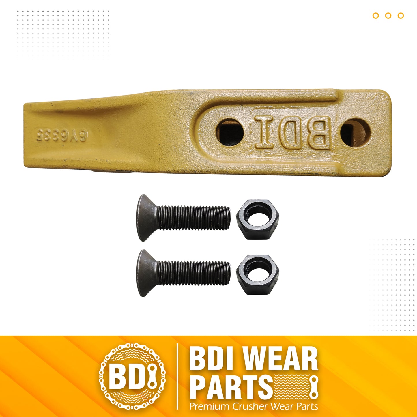 1358203 Bucket Teeth 6Y6335 Caterpillar Style Backhoe Loader / Excavator Unitooth with Bolts and Nuts - 1 Set