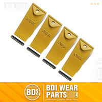 BDI Wear Parts X156S Short Dirt Teeth Hensley Style Bucket Teeth/Tooth with P156 Roll Pins - 4 Pack
