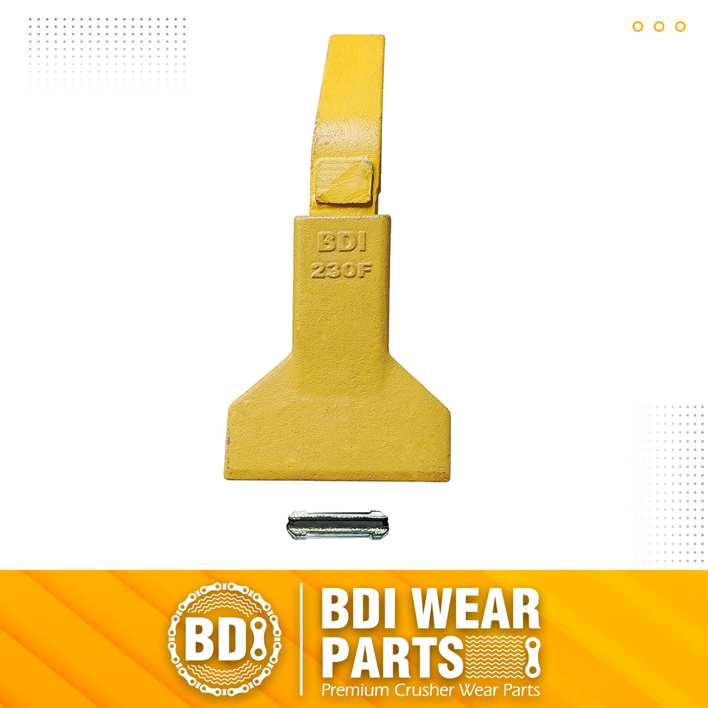 BDI Wear Parts Assembly U43792 Bucket Tooth Adapter +230 Series 230F Bucket Teeth with TF23P Flex Pin/Weld on Bucket Teeth Compatible with Hensley Excavator - 1 Set