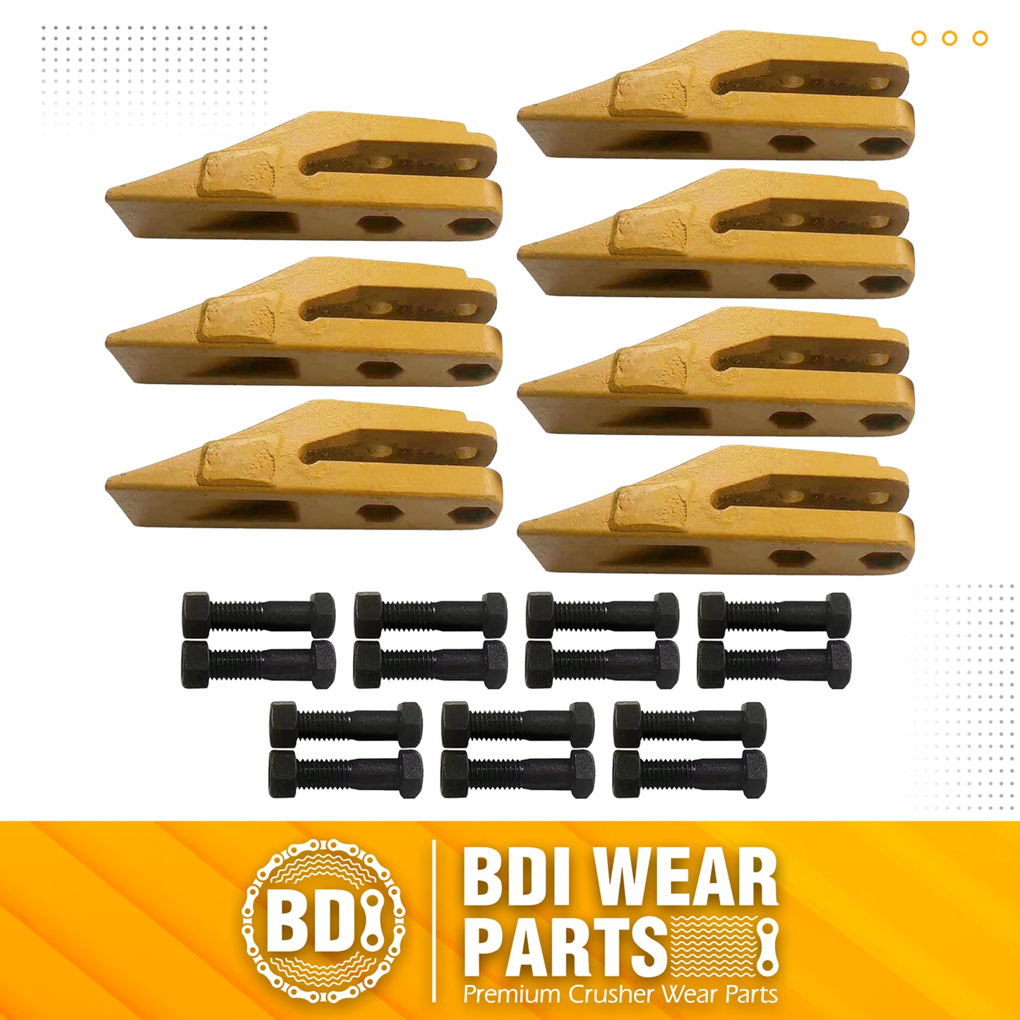 BDI Wear Parts 6684447 Trenching Bucket Teeth, Bobcat Style Skid Steer Backhoe Bolt On Tooth Unitooth - 7 Pack