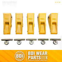 BDI Wear Parts 1U3252 Casting Bucket Teeth w/ 8E6258 Pins, 8E6259 Retainer Fits CAT J250 - 5 Pack