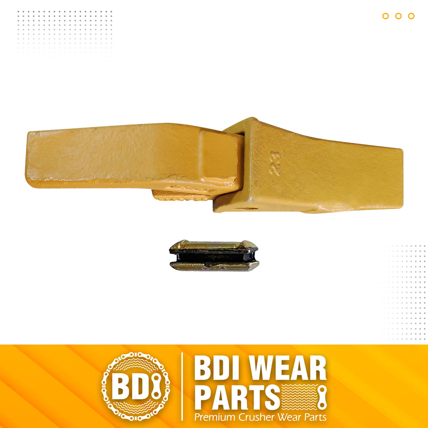 BDI Wear Parts Assembly U43792 Bucket Tooth Adapter + 23 230HX Bucket Teeth with TF23P Flex Pins/Weld on Bucket Teeth Compatible with Hensley Excavators