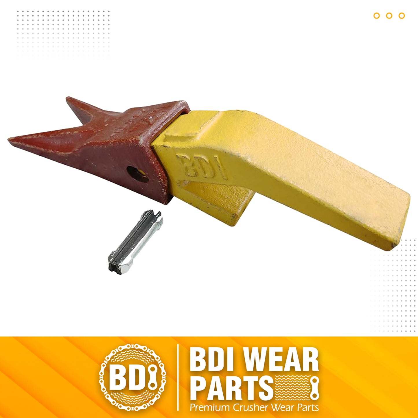 BDI Wear Parts Assembly U43792 Bucket Tooth Adapter +23 23WTL Bucket Teeth with TF23P Flex Pins/Weld on Bucket Teeth Compatible with Hensley Excavator