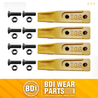 1358203 Bucket Teeth 6Y6335 Caterpillar Style Backhoe Loader / Excavator Unitooth with Bolts and Nuts - 4 Set